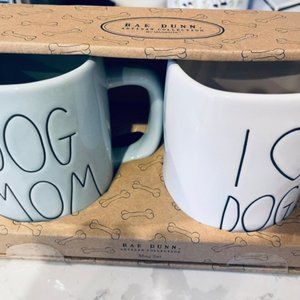 RAE DUNN Dog Mom & I love dogs combo mug set